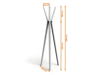 Kapstok DURASTORE 6 haken aluminium grijs 160cm - 6
