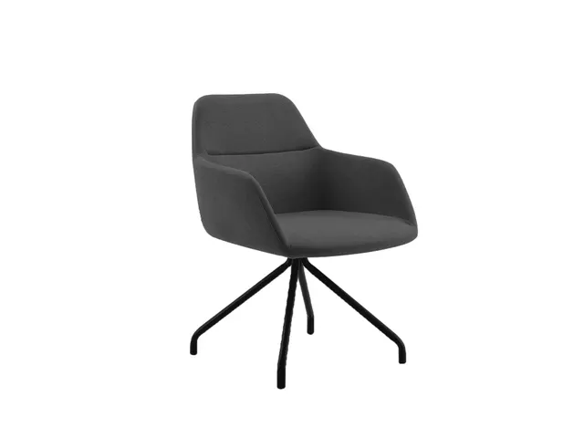 Conferentiestoel serie 129 Antraciet stof Zwart staal