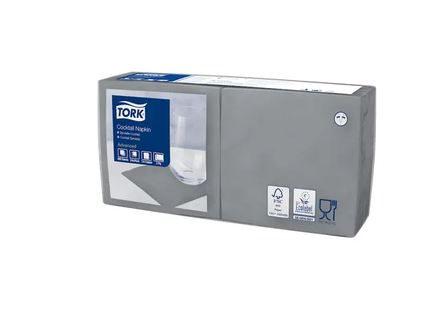 Tork 477832 Cocktailservet Advanced Grijs 24x24cm