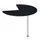 aanbouwtafel,i.h.v.,HxØ 720-840x1000mm,driekwartrond,CC-zwart