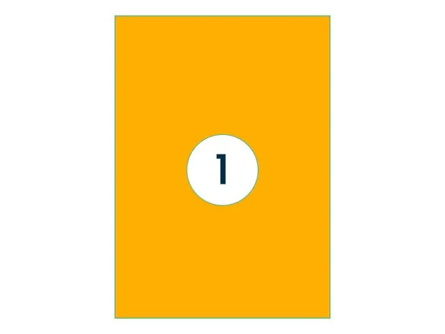 Gekleurde Etiketten 210x297mm A4 Fluor Oranje 42424