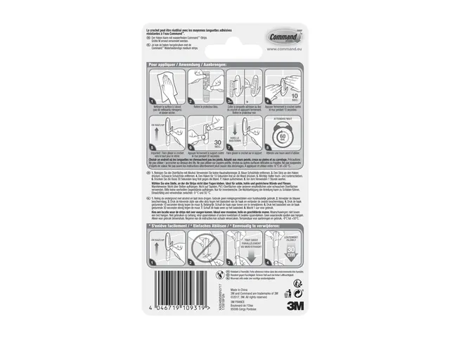 Bevestigingsstrip W17081c Haak Ovaal draagvermogen 1,4kg