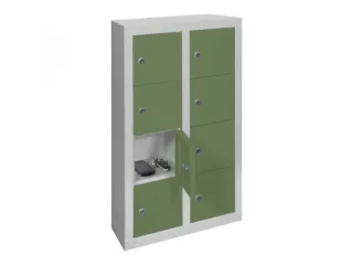 lockerkast,HxBxD 815x460x200mm,2x4vakken,RAL7035,front RAL6011 - 3