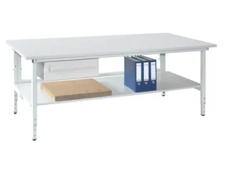 bijzet- paktafel 70-95x200x90cm Lichtgrijs 4 poten RAL7035 - 1
