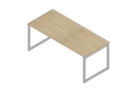 bureau,HxBxD 730x1800x800mm,blad eiken,sledeframe aluminium