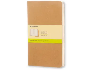 Schrift Moleskine 130x210mm blanco 160 pagina's 70gr kraft set à 3 st - 6