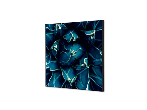 Wanddecoratie Textiel Set 40x40cm Cactus Blauw