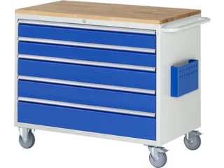 gereedschapswagen 975x1145x650mm beukblad 450kg 5 laden RAL5010 - 1