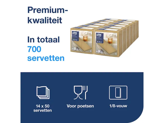 Serviette Tork 478167 LinStyle Premium 1 épaisseur Biscuit 40x39cm