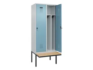 locker met bank,voor scheiding van kleding,HxBxD 2120x800x815mm,2vak - 1