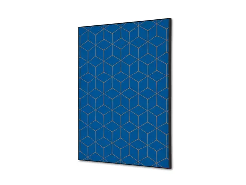 Wanddecoratie Textiel Set A2 Hexagon Blauw-Bruin