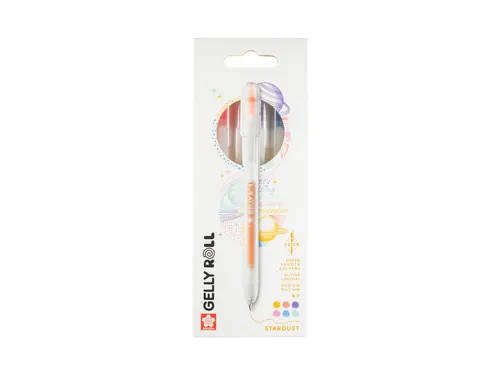 Gelschrijver Sakura Gelly Roll Stardust 08 klikfunctie set à 6 kleure