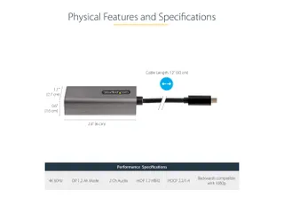 USB C naar Mini DisplayPort Adapter - 4K 60Hz USB-C naar mDP Adapter D - 5