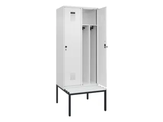 locker met bank,voor scheiding van kleding,HxBxD 2120x800x815mm,2vak - 1