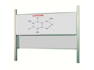 Schoolbord Dubbelvlaksbord 120x400cm Verstelbaar Kolom Wit Emaille - 1