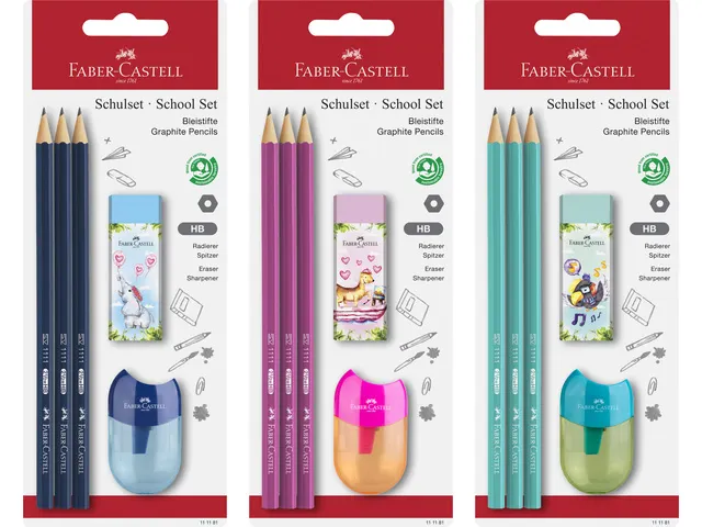 Potlood Faber-Castell 1111 HB schoolset 5 stuks op blister