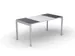 Bureau 750x1800x800mm anthracite/blanc 4 pieds blanc