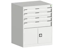 ladekast HxBxD 1000x800x650mm 4laden romp RAL7035 front RAL7035