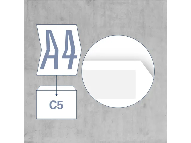 Dienstenvelop Venster Rechts Raadhuis 162x229mm C5 Wit Gegomd
