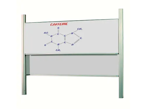 Schoolbord Dubbelvlaksbord 120x400cm Verstelbaar Kolom Wit Emaille