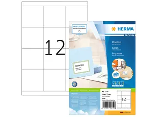 HERMA 4279 Premium Adresetiketten A4 70x67,7mm Wit 1200 stuks - 1