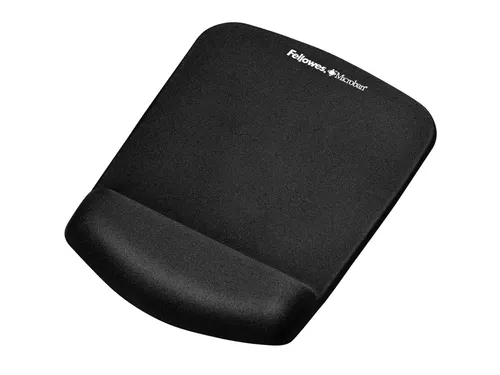 Muismat met polssteun Fellowes Plush Touch zwart