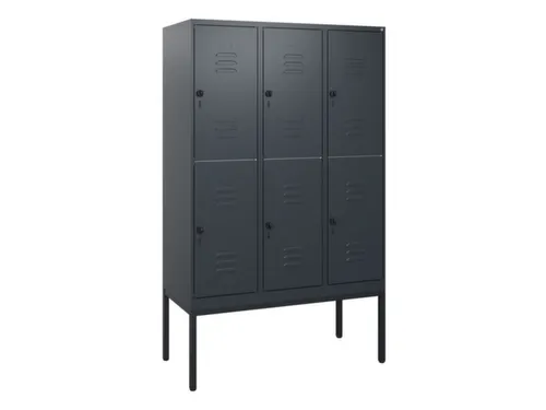 dubbeldekse locker,HxBxD 1950x1200x500mm,3x2vak.,vak B 400mm