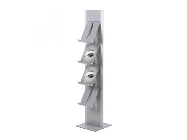 Brochurerek Totem Zilver Met Stalen Legplanken