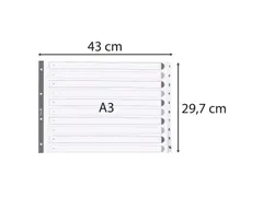 Bedrukte Tabbladen Karton Geplastificeerde Tabs 10 Tabs 1-10 A3 Wit