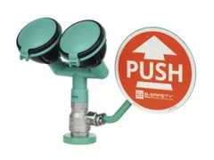 oogdouche,douchekoppen gebogen,m. debietmeter,14l/min,RVS/kunststof