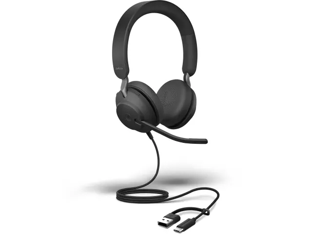 JABRA Evolve2 40SE Headset kabel MS Teams stereo on-ear USB zwart