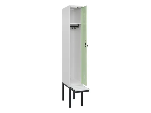 locker met bank,HxBxD 2120x300x815mm,1vak,vak B 300mm,draaigrendel