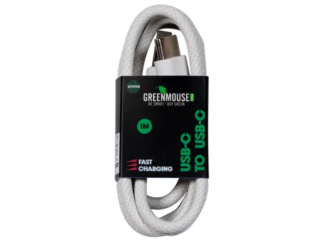Kabel Green Mouse USB-C to USB-C data Woven 1m blisterverpakking