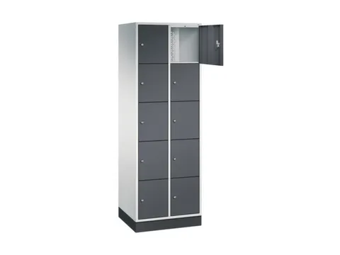 lockerkast,RAL 7035/RAL 7021,HxBxD 1950x620x500mm,2x5vakken,cil.-slot