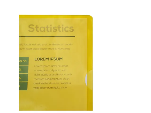 100 L-Mappen A4 Gladde Pvc Geel Sterke Kwaliteit 0.13mm