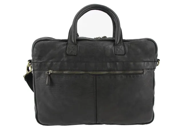 Laptop aktetas Roberto Romano FIRENZE zwart echt leer 29x40x10cm