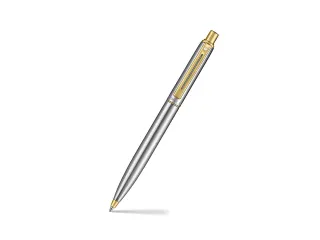 Balpen Sheaffer Sentinel 333 brushed chrome, PVD gold plated trims - 2