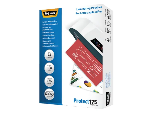 Lamineerhoes Fellowes A4 2x175 Micron glanzend 100stuks
