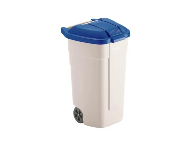 Afvalbak Voor Buiten 100 Liter Blauw Beige