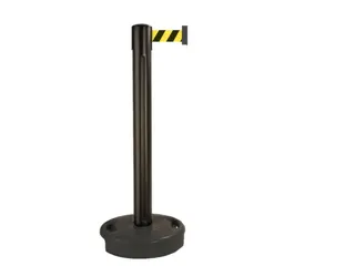 Afzetsysteem Paal Pvc 970x90mm Band Geel/Zwart Paal Zwart - 1