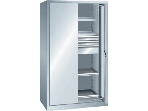 zwaarlastkast met zwenkdeuren,HxBxD 1950x1146x690mm,lak RAL7035