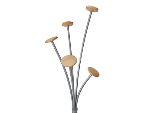 Festival kapstok 5 haken 187 cm grijs / hout met parapluhouder
