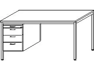 bureau,HxBxD 720x1600x800mm,decor blad ,onderstel RAL7035 - 4