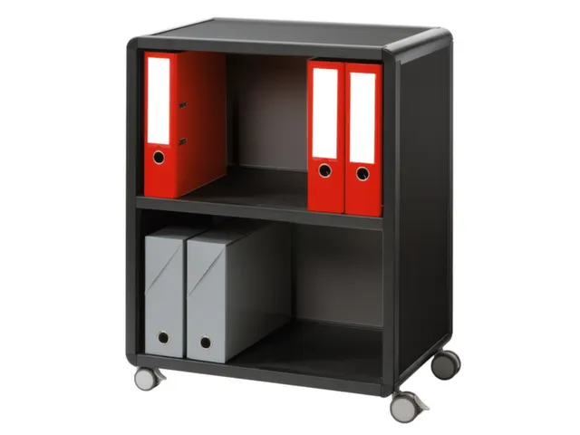 transportwagen,HxBxD 864x651x330mm,2vakken,1niveaus,2 OH,romp zwart