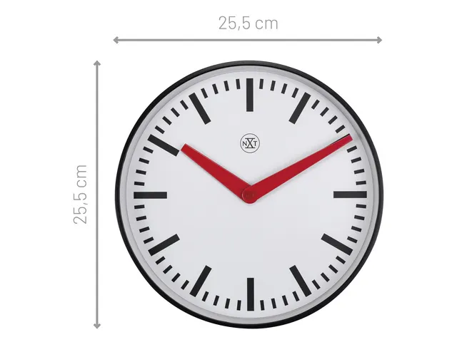 Stationsklok - 25.5cm - Stille wandklok - Wit - nXt by NeXtime - "Newc