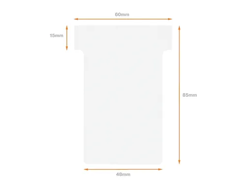 Planbord T-kaart Nobo nr 2 48mm wit