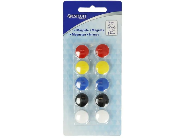 Aimant Westcott Ø 15x8mm 100g Assorti Set 10 pièces