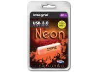 Integral Neon Usb Stick 3.0, 32 Gb, Oranje
