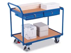 Tafelwagen 250kg 1000x600mm 2 Etages 2 Laden Houten Plaat