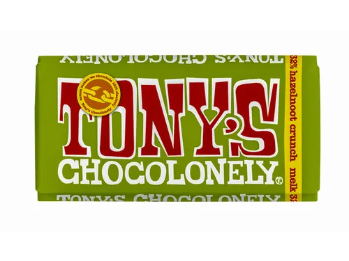 Chocolade Tony's Chocolonely Melk hazelnoot crunch 180gr